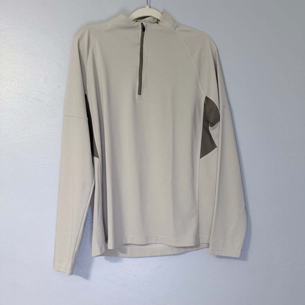 Ozark Trail Men's Textured Quarter Zip Pullover Cream L